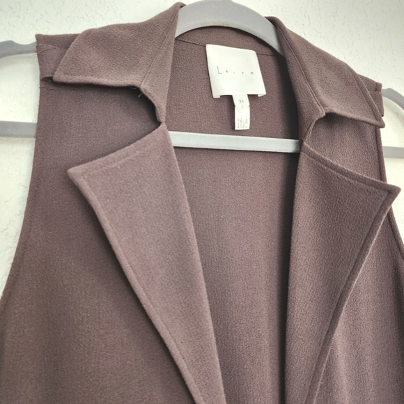 Leith dove taupe grey long vest blazer  jacket Size XS - Picture 3 of 10
